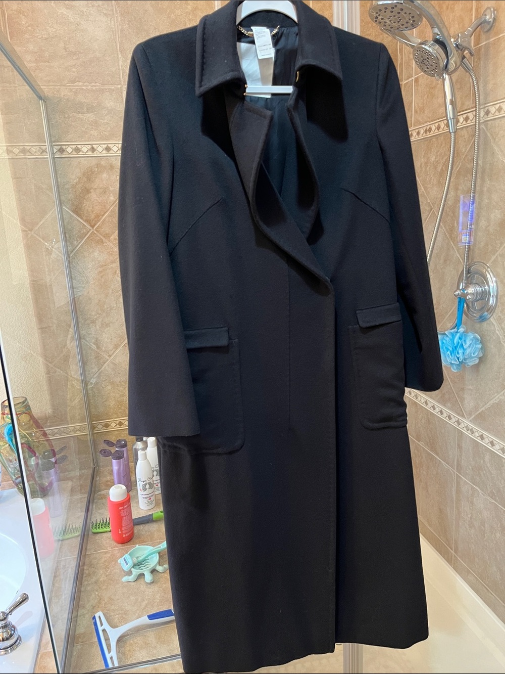 Les Copains Black Women's Coat with Branded Lining